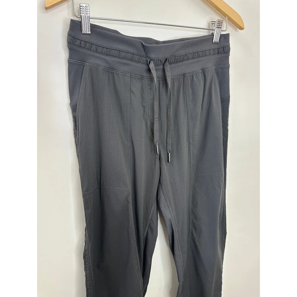 Lululemon Dance Studio Crop Pants 25" Size 6 Graphite Gray Stripe Lightweight - Picture 8 of 16